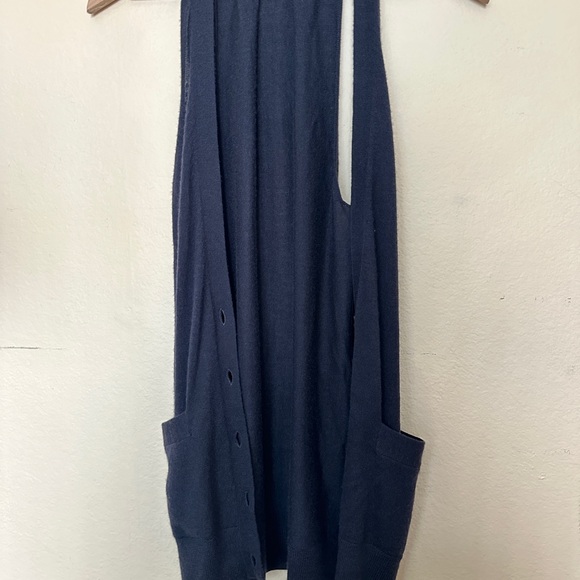 Theory Cerena 100% Cashmere Navy Sweater Vest - Picture 7 of 11